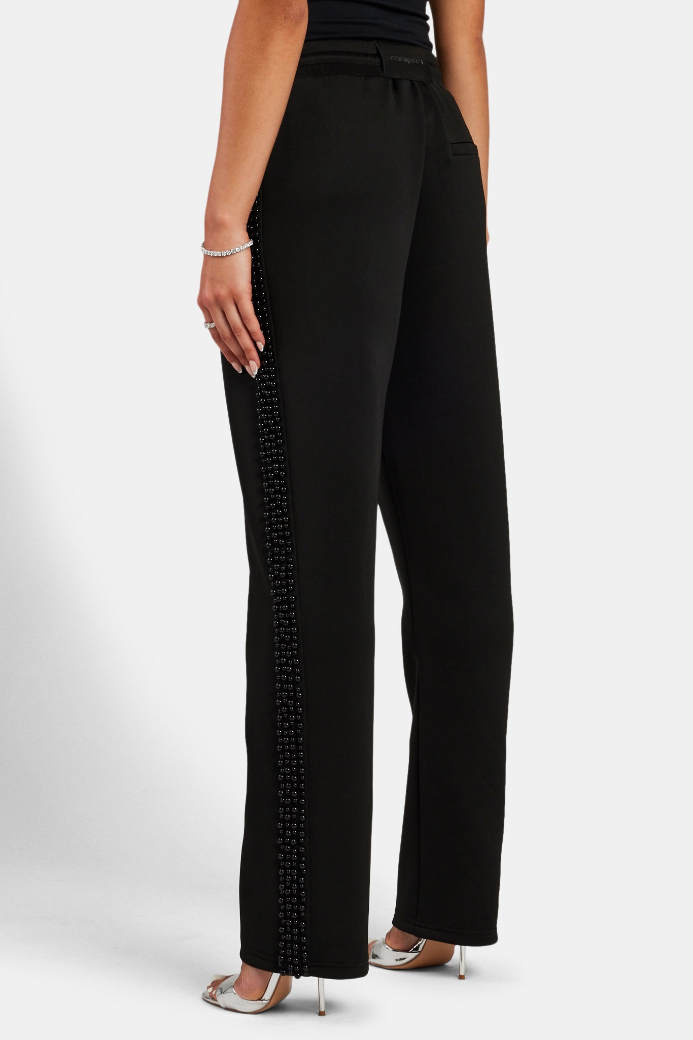 Black Bead Detail Jogger - Black